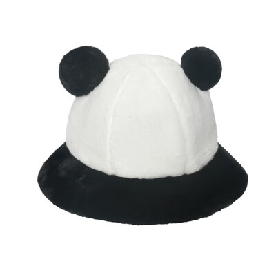 Divat Őszi Téli Szőrme Panama Vödörsapka Panda Fülgolyó Plüss Halászsapka Puha Meleg Vastag Medence Kalap Védő Vödörsapkák