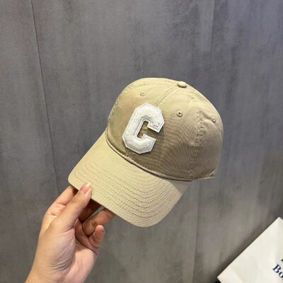Φθορίζον κίτρινο καπέλο πάπιας με γράμμα C μόδας καπέλο χιπ χοπ casual καπέλο Κορεατικό μινιμαλιστικό καπέλο μπέιζμπολ με σκίαστρα