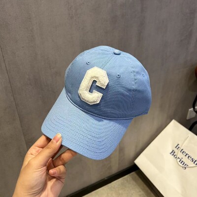 Φθορίζον κίτρινο καπέλο πάπιας με γράμμα C μόδας καπέλο χιπ χοπ casual καπέλο Κορεατικό μινιμαλιστικό καπέλο μπέιζμπολ με σκίαστρα