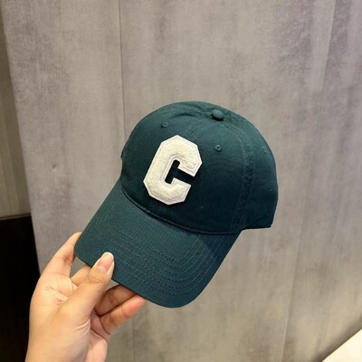 Φθορίζον κίτρινο καπέλο πάπιας με γράμμα C μόδας καπέλο χιπ χοπ casual καπέλο Κορεατικό μινιμαλιστικό καπέλο μπέιζμπολ με σκίαστρα