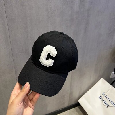 Φθορίζον κίτρινο καπέλο πάπιας με γράμμα C μόδας καπέλο χιπ χοπ casual καπέλο Κορεατικό μινιμαλιστικό καπέλο μπέιζμπολ με σκίαστρα