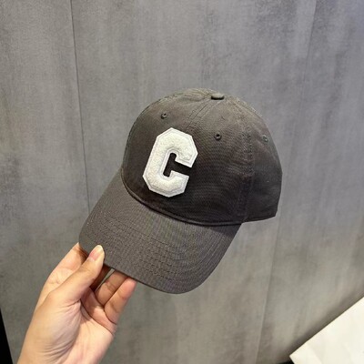 Φθορίζον κίτρινο καπέλο πάπιας με γράμμα C μόδας καπέλο χιπ χοπ casual καπέλο Κορεατικό μινιμαλιστικό καπέλο μπέιζμπολ με σκίαστρα