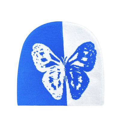 Uus mood Kootud Beanies Müts kahevärviline Liblikas Talvine Soe Suusamütsid Skullies Mütsid Pehme Elastne Müts Sport Kapott Mehed Naised Ha