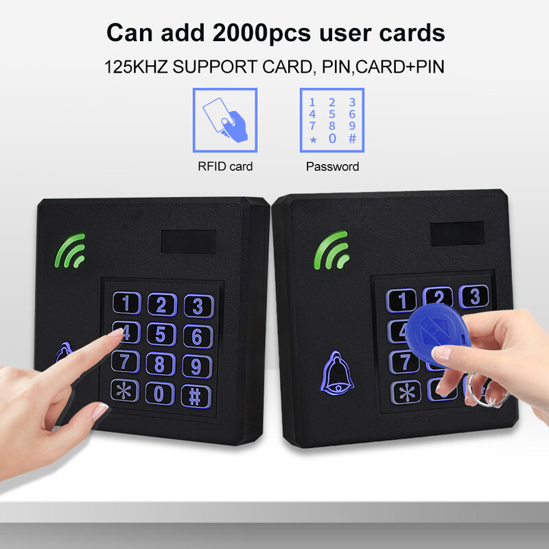 125KHz kontroler pristupa RFID tipkovnica za kontrolu pristupa IP68 Vodootporan sustav otvaranja vanjskih vrata + 10PCS EM4100 kartica s privjescima