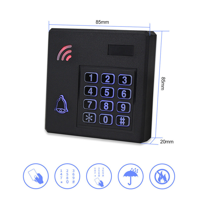 125KHz kontroler pristupa RFID tipkovnica za kontrolu pristupa IP68 Vodootporan sustav otvaranja vanjskih vrata + 10PCS EM4100 kartica s privjescima