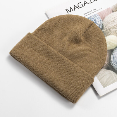 Χειμερινά νέα καπέλα Beanies για Unisex πλεκτά μασίφ χαριτωμένο καπέλο Lady φθινοπωρινά γυναικεία καπέλα Beanie Warmer Bonnet Ανδρικά καπέλα casual Χονδρική