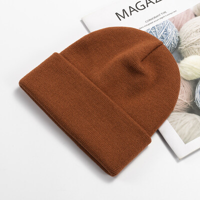 Χειμερινά νέα καπέλα Beanies για Unisex πλεκτά μασίφ χαριτωμένο καπέλο Lady φθινοπωρινά γυναικεία καπέλα Beanie Warmer Bonnet Ανδρικά καπέλα casual Χονδρική