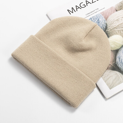 Χειμερινά νέα καπέλα Beanies για Unisex πλεκτά μασίφ χαριτωμένο καπέλο Lady φθινοπωρινά γυναικεία καπέλα Beanie Warmer Bonnet Ανδρικά καπέλα casual Χονδρική