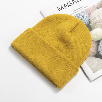 Χειμερινά νέα καπέλα Beanies για Unisex πλεκτά μασίφ χαριτωμένο καπέλο Lady φθινοπωρινά γυναικεία καπέλα Beanie Warmer Bonnet Ανδρικά καπέλα casual Χονδρική