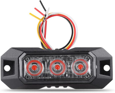 Lumini stroboscopice intermitente cu 3 LED-uri pentru camion, mașină, vehicul, mini cap de grilă LED, far de urgență, lumini de avertizare pentru pericole, au caracteristică de sincronizare