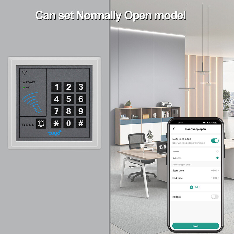 Πληκτρολόγιο ελέγχου πρόσβασης WiFi Tuya 125KHz RFID Αυτόνομος ελεγκτής πρόσβασης Σύστημα ανοίγματος πόρτας WG26 Αναγνώστης καρτών Smart APP Ξεκλείδωμα