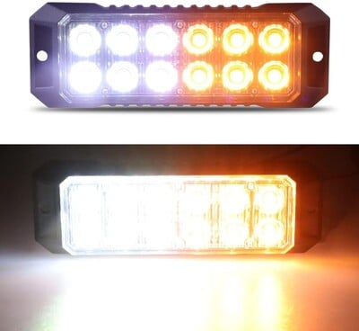 Nové 12-LED blikajúce stroboskopické svetlo pre nákladné vozidlá 12-24V, LED mini mriežka, núdzový maják, výstražné svetlá