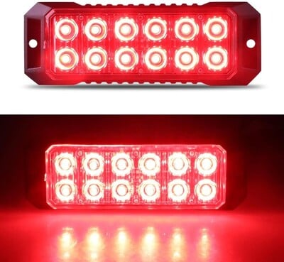 Nové 12-LED blikajúce stroboskopické svetlo pre nákladné vozidlá 12-24V, LED mini mriežka, núdzový maják, výstražné svetlá