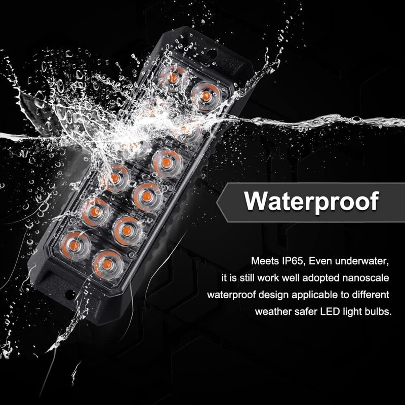 Nové 12-LED blikajúce stroboskopické svetlo pre nákladné vozidlá 12-24V, LED mini mriežka, núdzový maják, výstražné svetlá