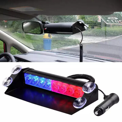 Lumini de poliție pentru autovehicule Lampă intermitentă de urgență Dash Lampă de avertizare stroboscopică Lumini LED pentru poliție 8 LED-uri 3 intermitent 12V