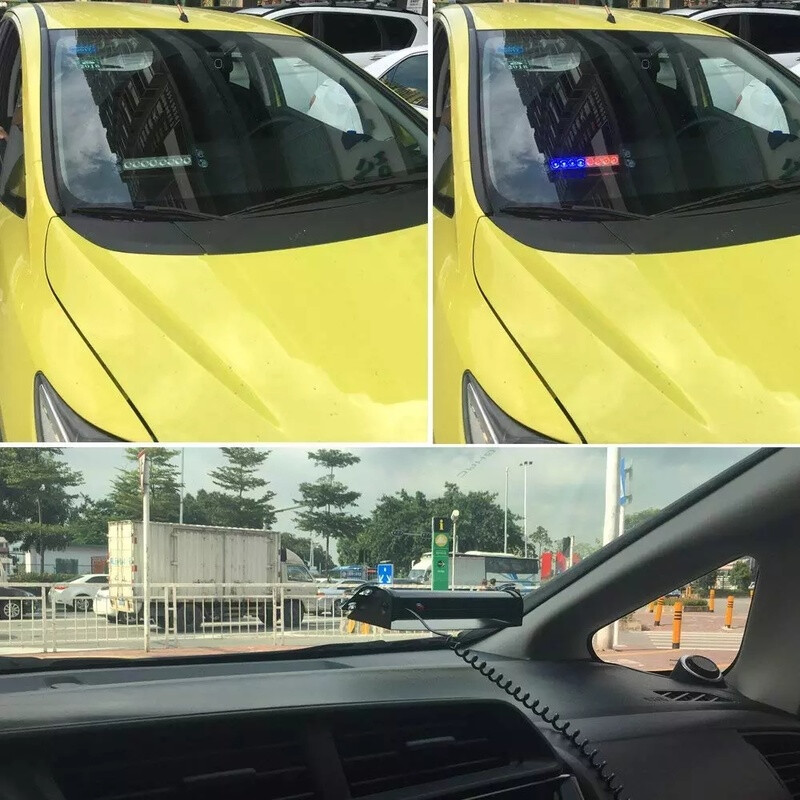 Automobilių policijos šviesos sunkvežimių avarinis blykstė brūkšnys, įspėjamoji lemputė, dienos metu veikianti blykstė LED policijos šviesos 8 šviesos diodai, 3 mirksintys 12 V