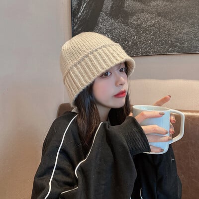 Divatos műszőrme téli vödör női lányoknak tömör, vastagított puha, meleg horgászathoz kültéri üdülési kalap hölgy