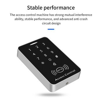 Самостоятелна 125Khz контрол на достъпа против дублиране, сензорна клавиатура с натискане на клавиши и специални RFID карти против копиране за система за заключване на врати