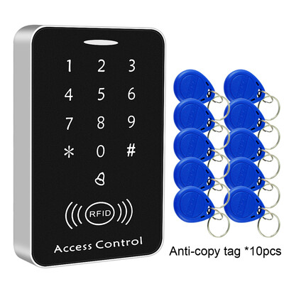 Atsevišķa 125 Khz pretkopēšanas piekļuves kontroles skārientaustiņu nospiešanas tastatūra un īpašas pretkopēšanas RFID kartes durvju bloķēšanas sistēmai