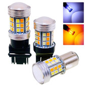 1157 BAY15D/7443 T20/3157 T25 2835 45SMD LED Dual Color Car DRL Semnalizator de marșarier Lumină de frână Indicator de lățime Lumină automată