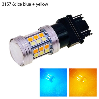 1157 BAY15D/7443 T20/3157 T25 2835 45SMD LED Dual Color Car DRL Semnalizator de marșarier Lumină de frână Indicator de lățime Lumină automată