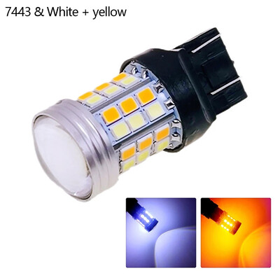 1157 BAY15D/7443 T20/3157 T25 2835 45SMD LED Dual Color Car DRL Semnalizator de marșarier Lumină de frână Indicator de lățime Lumină automată