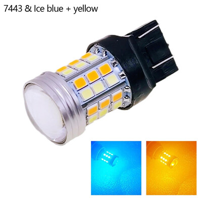 1157 BAY15D/7443 T20/3157 T25 2835 45SMD LED Dual Color Car DRL Semnalizator de marșarier Lumină de frână Indicator de lățime Lumină automată