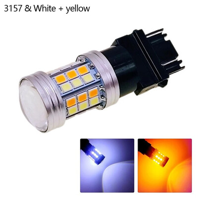 1157 BAY15D/7443 T20/3157 T25 2835 45SMD LED Dual Color Car DRL Semnalizator de marșarier Lumină de frână Indicator de lățime Lumină automată