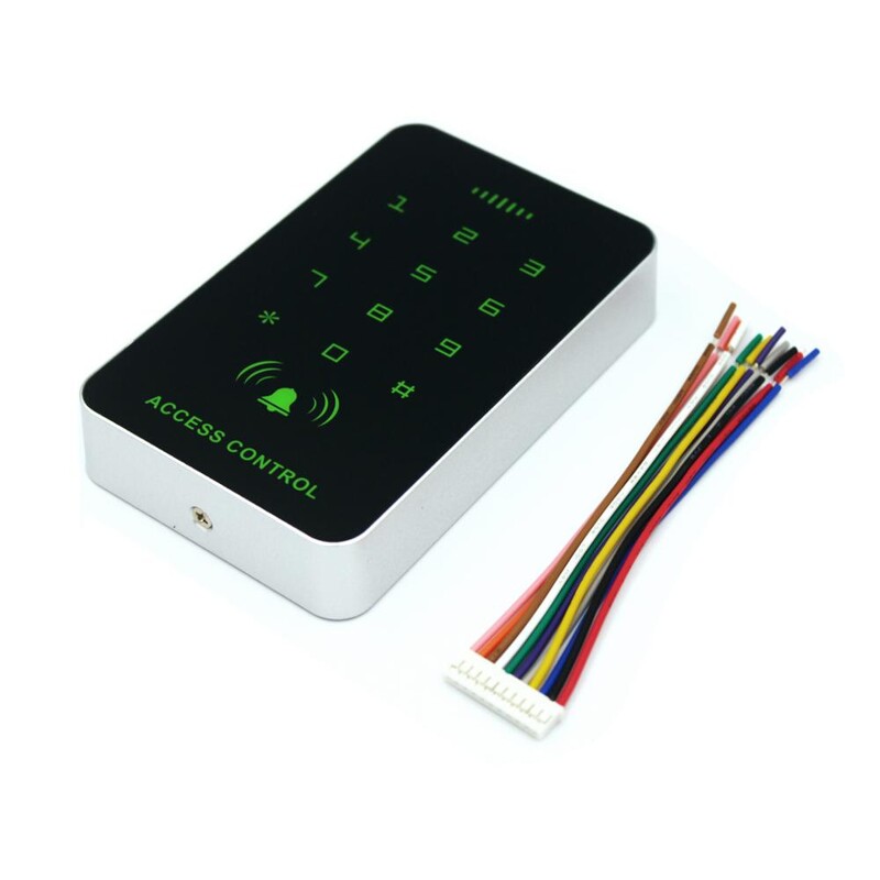13,56Mhz RFID piekļuves tastatūras durvju slēdzenes atvērējs 1000 lietotāja tuvuma karšu lasītājs fona apgaismojums piekļuves Redaer Wiegand ieeja
