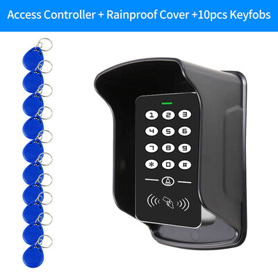 125KHz savrupa piekļuves kontroles tastatūra RFID tastatūras sistēma ūdensizturīgs vāks āra kontrolieris EM karšu lasītājs 10 gab.