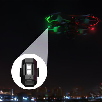 Автомобили Мотоциклетни светлини Drone Strobe Light USB LED Anti-Collision Bike Aircraft Night Flying Mini Flashing Warning Signal Light