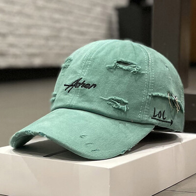 Şapcă de baseball vintage cu litere brodate - Stil hip-hop la modă - pălărie de soare unisex reglabilă, potrivită pentru ambele