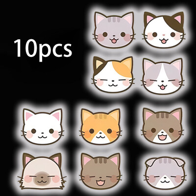 Armsad kassihoiatavad helkurkleebised, kergesti rebitavad helkurikleebised öiseks sõiduks turvaautode kaunistusteks 10 tk