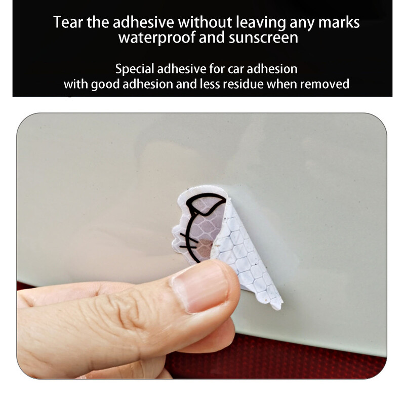 Armsad kassihoiatavad helkurkleebised, kergesti rebitavad helkurikleebised öiseks sõiduks turvaautode kaunistusteks 10 tk