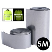5M bandă reflectorizant autocolant bandă reflectorizată cu transfer de căldură pentru bricolaj, pungi de îmbrăcăminte, pantofi, călcat îmbrăcăminte de siguranță, 2-5 cm
