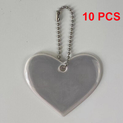 10 bucăți breloc reflectorizant Fantomă, stea, în formă de inimă, geantă reflector de siguranță, brelocuri, accesorii pentru copii și adulți