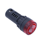 24V малка LED сигнална лампа Светлинен индикатор Зумер Аларма (червена светлина)