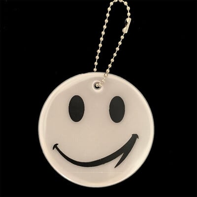 Breloc cu chip zâmbitor drăguț de 6,5 CM Brelocuri reflectorizante Geanta reflector Accesorii pandantiv Siguranță în trafic de înaltă vizibilitate