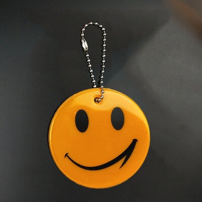 Breloc cu chip zâmbitor drăguț de 6,5 CM Brelocuri reflectorizante Geanta reflector Accesorii pandantiv Siguranță în trafic de înaltă vizibilitate