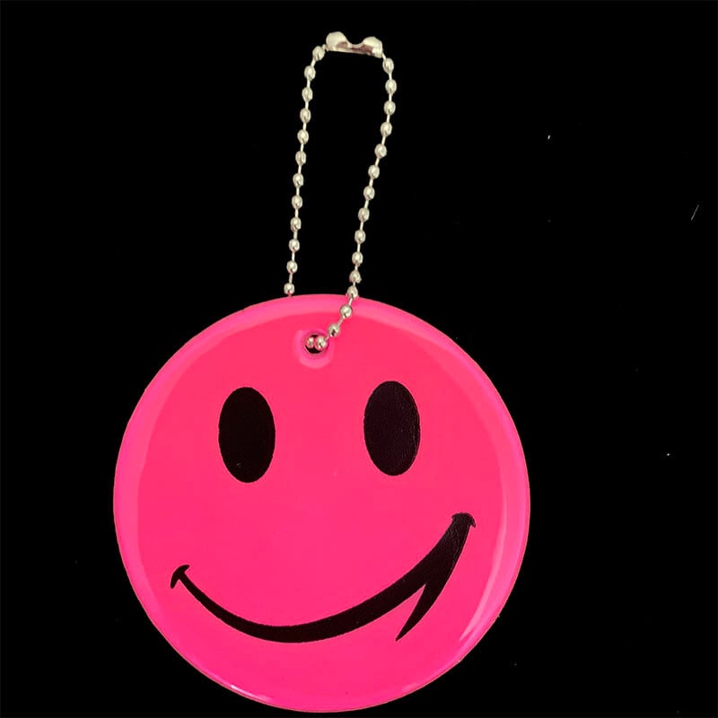 Breloc cu chip zâmbitor drăguț de 6,5 CM Brelocuri reflectorizante Geanta reflector Accesorii pandantiv Siguranță în trafic de înaltă vizibilitate