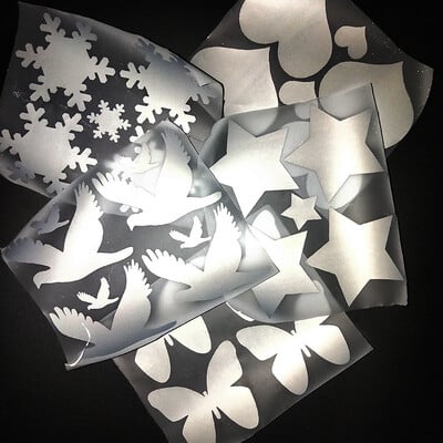 Snowflake Butterfly soojusülekandega peegeldav vinüülkile kleebis riidekottidel jalatsite triikimiseks