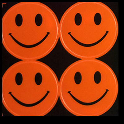 Armas naeratava näoga helkurkleebis Multifilmi koolikott Jalgratta mootorratta tõukeratta kleebis liiklusohutuse tagamiseks