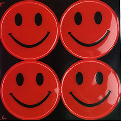 Armas naeratava näoga helkurkleebis Multifilmi koolikott Jalgratta mootorratta tõukeratta kleebis liiklusohutuse tagamiseks