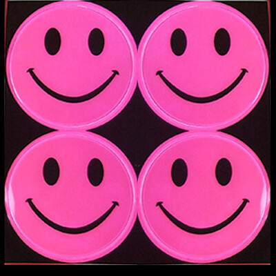 Armas naeratava näoga helkurkleebis Multifilmi koolikott Jalgratta mootorratta tõukeratta kleebis liiklusohutuse tagamiseks