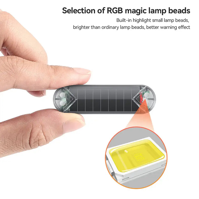 Auto päikeseenergial töötav simuleeritud võltsturvatuli näivhäire juhtmevaba vargusvastane hoiatuslamp LED vilgub imitatsioon