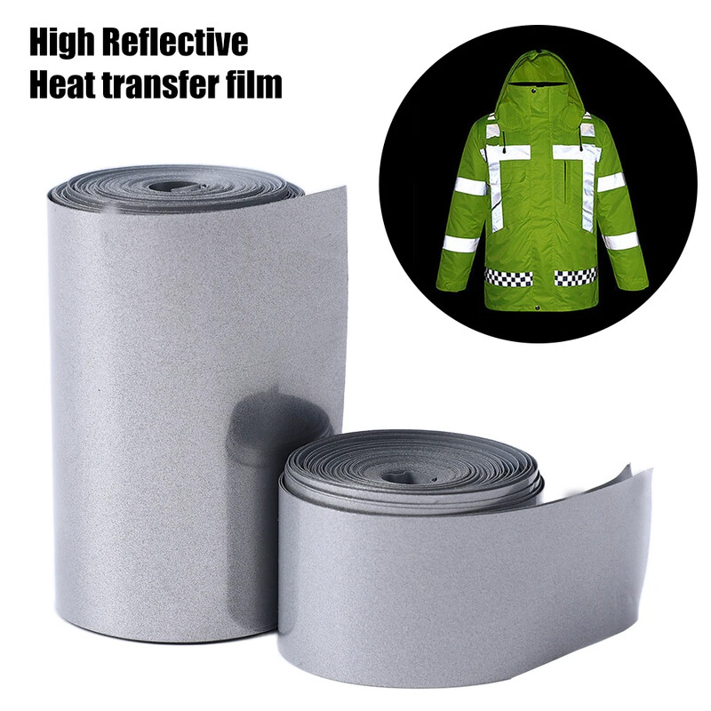 2-5cm Bandă reflectorizată cu transfer de căldură 5M Autocolant bandă reflectorizant pentru bricolaj îmbrăcăminte sac pantofi călcat pe articole de îmbrăcăminte de siguranță