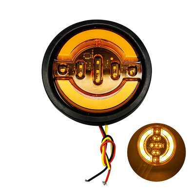 1 ks 24V okrúhle bočné obrysové svetlá pre nákladné vozidlá, 5-palcové obrysové svetlá pre príves, LED COB obrysové svetlá pre vozové výstražné zadné svetlo