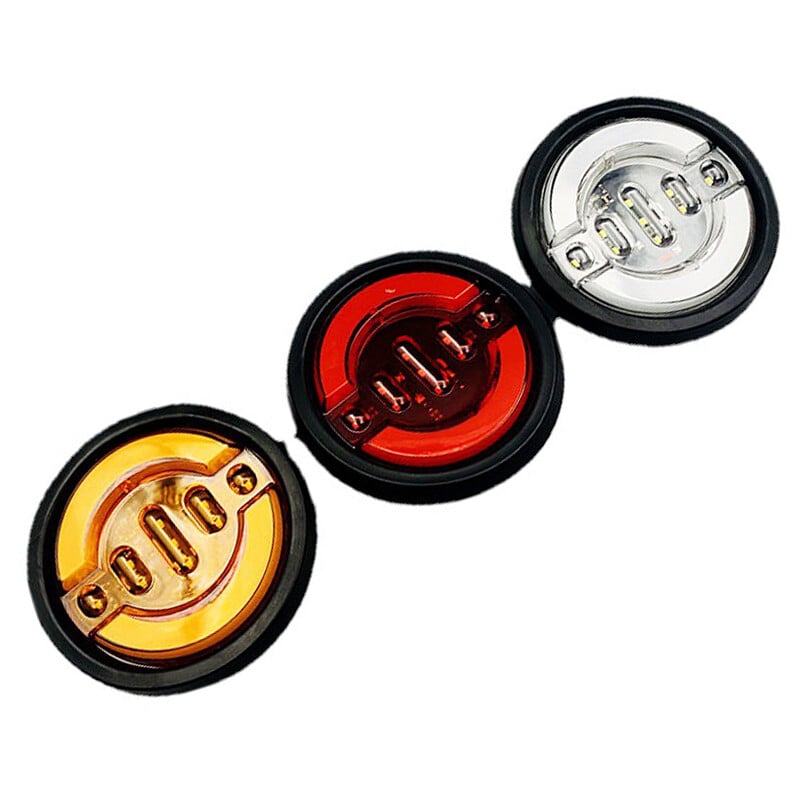 1 ks 24V okrúhle bočné obrysové svetlá pre nákladné vozidlá, 5-palcové obrysové svetlá pre príves, LED COB obrysové svetlá pre vozové výstražné zadné svetlo
