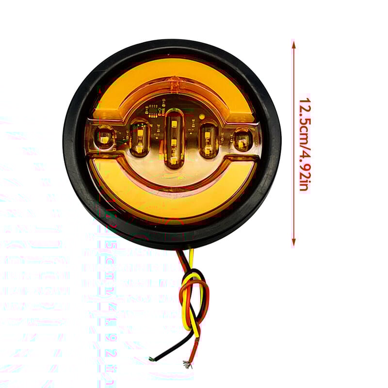 1 ks 24V okrúhle bočné obrysové svetlá pre nákladné vozidlá, 5-palcové obrysové svetlá pre príves, LED COB obrysové svetlá pre vozové výstražné zadné svetlo