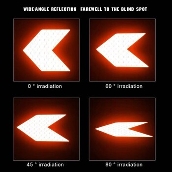 Αυτοκόλλητο 4 τμχ αντανακλαστικό αυτοκινήτου Φωτεινό προειδοποιητικό αυτοκόλλητο βέλη Μοτίβο μοτοσικλέτας αυτοκόλλητο προφυλακτήρα ράβδου ουράς αυτοκινήτου Σήμα ασφάλειας κυκλοφορίας